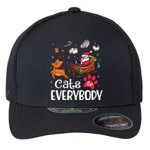 Cats For Everybody Christmas Cat Funny Xmas Women Santa Flexfit Unipanel Trucker Cap