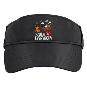 Cats For Everybody Christmas Cat Funny Xmas Women Santa Adult Drive Performance Visor