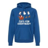 Cats For Everybody Festive Christmas Santa Xmas Funny Ugly Cute Gift Premium Hoodie