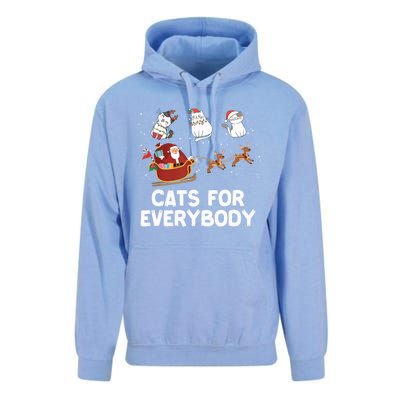 Cats For Everybody Festive Christmas Santa Xmas Funny Ugly Cute Gift Unisex Surf Hoodie