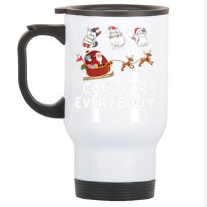 Cats For Everybody Festive Christmas Santa Xmas Funny Ugly Cute Gift Stainless Steel Travel Mug