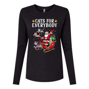 Cats For Everybody Christmas Cat Funny Xmas Women Santa Womens Cotton Relaxed Long Sleeve T-Shirt