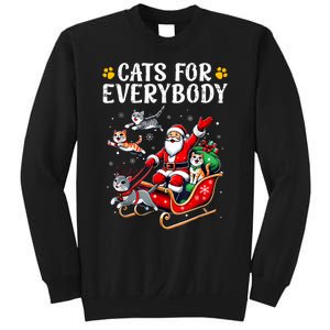 Cats For Everybody Christmas Cat Funny Xmas Women Santa Sweatshirt