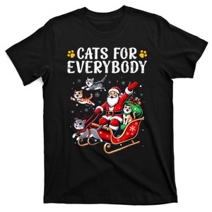 Cats For Everybody Christmas Cat Funny Xmas Women Santa T-Shirt