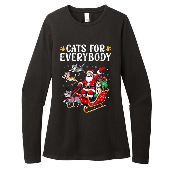 Cats For Everybody Christmas Cat Funny Xmas Women Santa Womens CVC Long Sleeve Shirt