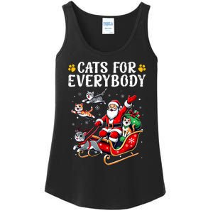 Cats For Everybody Christmas Cat Funny Xmas Women Santa Ladies Essential Tank