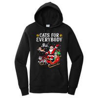 Cats For Everybody Christmas Cat Funny Xmas Women Santa Women's Pullover Hoodie