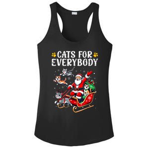 Cats For Everybody Christmas Cat Funny Xmas Women Santa Ladies PosiCharge Competitor Racerback Tank