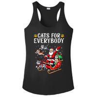 Cats For Everybody Christmas Cat Funny Xmas Women Santa Ladies PosiCharge Competitor Racerback Tank