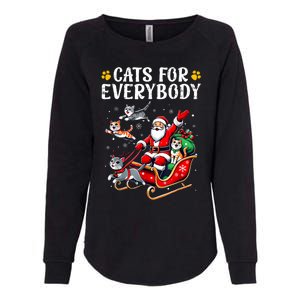 Cats For Everybody Christmas Cat Funny Xmas Women Santa Womens California Wash Sweatshirt