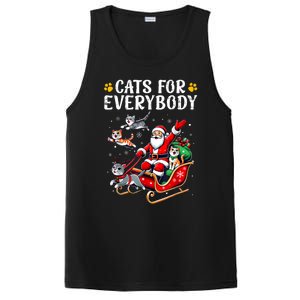 Cats For Everybody Christmas Cat Funny Xmas Women Santa PosiCharge Competitor Tank