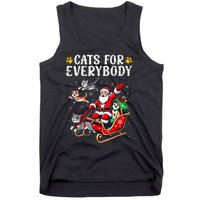 Cats For Everybody Christmas Cat Funny Xmas Women Santa Tank Top