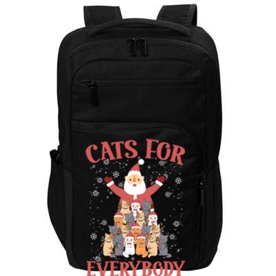 Cats For Everybody Funny Cat Santa Christmas Merry Catmas Funny Gift Impact Tech Backpack