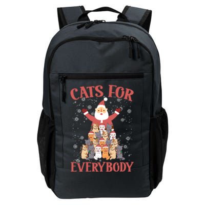 Cats For Everybody Funny Cat Santa Christmas Merry Catmas Funny Gift Daily Commute Backpack