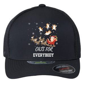 Cats For Everybody Xmas Christmas Funny Santa Gift Flexfit Unipanel Trucker Cap