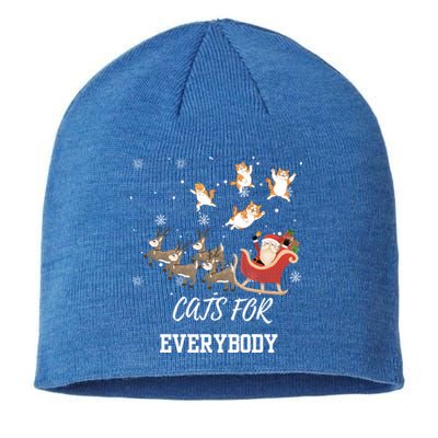 Cats For Everybody Xmas Christmas Funny Santa Gift Sustainable Beanie