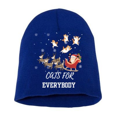 Cats For Everybody Xmas Christmas Funny Santa Gift Short Acrylic Beanie