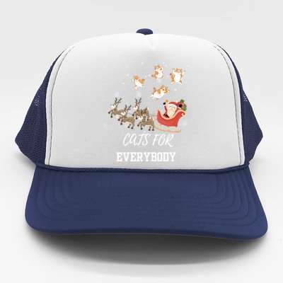 Cats For Everybody Xmas Christmas Funny Santa Gift Trucker Hat