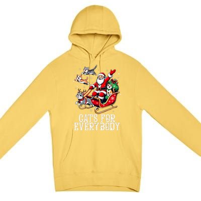 Cats For Everybody Christmas Cat Funny Xmas Santa Premium Pullover Hoodie