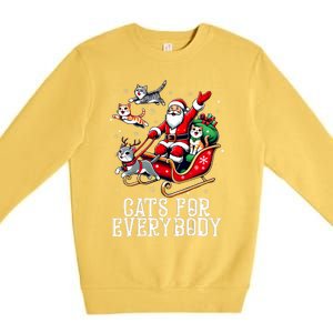 Cats For Everybody Christmas Cat Funny Xmas Santa Premium Crewneck Sweatshirt