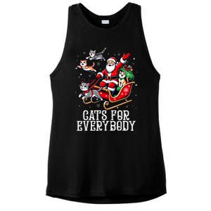 Cats For Everybody Christmas Cat Funny Xmas Santa Ladies PosiCharge Tri-Blend Wicking Tank