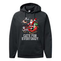 Cats For Everybody Christmas Cat Funny Xmas Santa Performance Fleece Hoodie