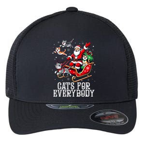 Cats For Everybody Christmas Cat Funny Xmas Santa Flexfit Unipanel Trucker Cap