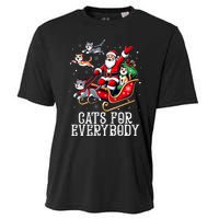 Cats For Everybody Christmas Cat Funny Xmas Santa Cooling Performance Crew T-Shirt