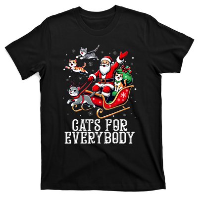 Cats For Everybody Christmas Cat Funny Xmas Santa T-Shirt