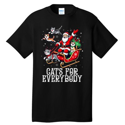 Cats For Everybody Christmas Cat Funny Xmas Santa Tall T-Shirt