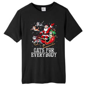 Cats For Everybody Christmas Cat Funny Xmas Santa Tall Fusion ChromaSoft Performance T-Shirt