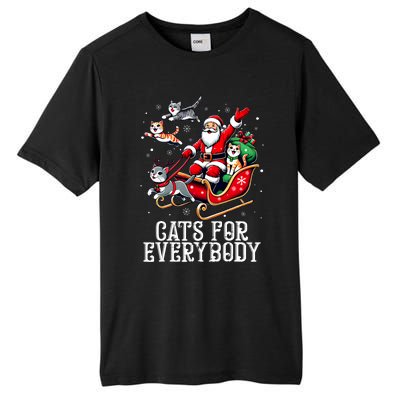 Cats For Everybody Christmas Cat Funny Xmas Santa Tall Fusion ChromaSoft Performance T-Shirt