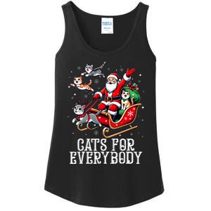 Cats For Everybody Christmas Cat Funny Xmas Santa Ladies Essential Tank