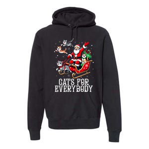 Cats For Everybody Christmas Cat Funny Xmas Santa Premium Hoodie