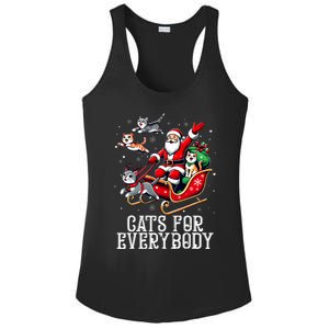 Cats For Everybody Christmas Cat Funny Xmas Santa Ladies PosiCharge Competitor Racerback Tank