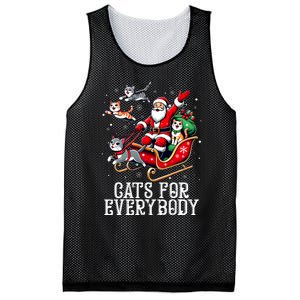 Cats For Everybody Christmas Cat Funny Xmas Santa Mesh Reversible Basketball Jersey Tank