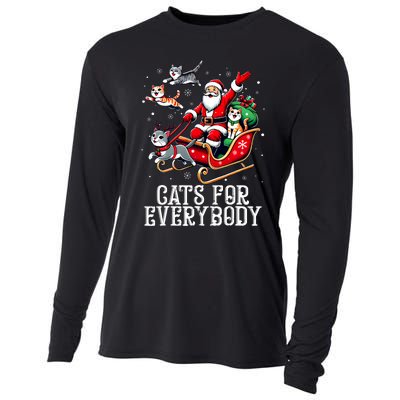 Cats For Everybody Christmas Cat Funny Xmas Santa Cooling Performance Long Sleeve Crew