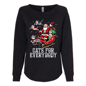 Cats For Everybody Christmas Cat Funny Xmas Santa Womens California Wash Sweatshirt