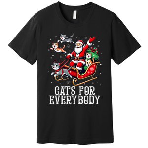 Cats For Everybody Christmas Cat Funny Xmas Santa Premium T-Shirt