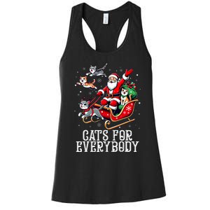 Cats For Everybody Christmas Cat Funny Xmas Santa Women's Racerback Tank