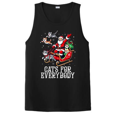 Cats For Everybody Christmas Cat Funny Xmas Santa PosiCharge Competitor Tank