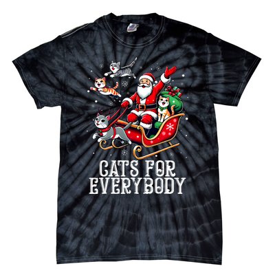 Cats For Everybody Christmas Cat Funny Xmas Santa Tie-Dye T-Shirt