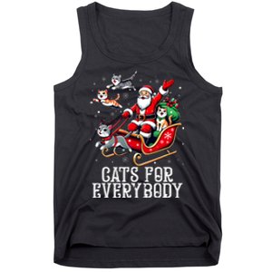 Cats For Everybody Christmas Cat Funny Xmas Santa Tank Top