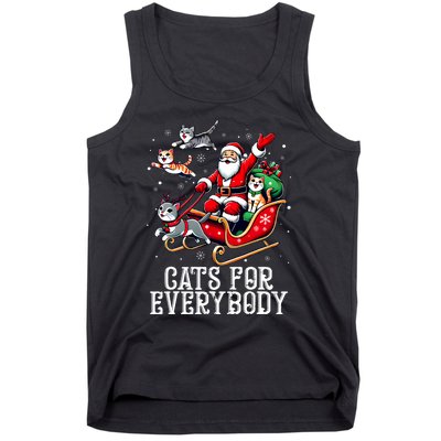 Cats For Everybody Christmas Cat Funny Xmas Santa Tank Top