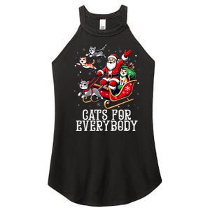 Cats For Everybody Christmas Cat Funny Xmas Santa Women's Perfect Tri Rocker Tank