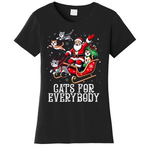 Cats For Everybody Christmas Cat Funny Xmas Santa Women's T-Shirt