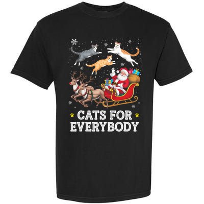 Cats For Everybody Christmas Funny Santa Cat Lover Xmas Garment-Dyed Heavyweight T-Shirt