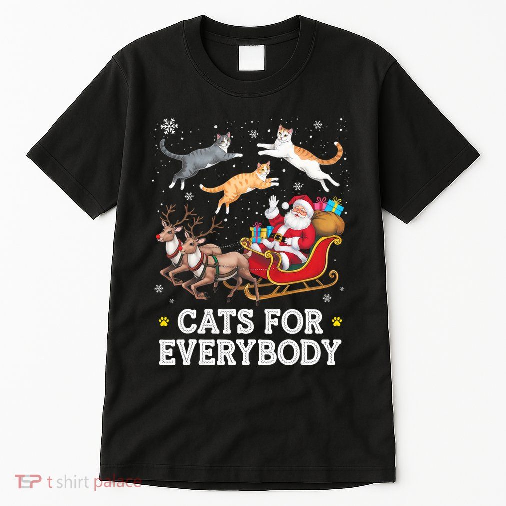 Cats For Everybody Christmas Funny Santa Cat Lover Xmas Tall T-Shirt