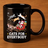 Cats For Everybody Christmas Funny Santa Cat Lover Xmas 11oz C Handle Ceramic Mug