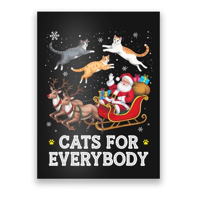 Cats For Everybody Christmas Funny Santa Cat Lover Xmas Poster